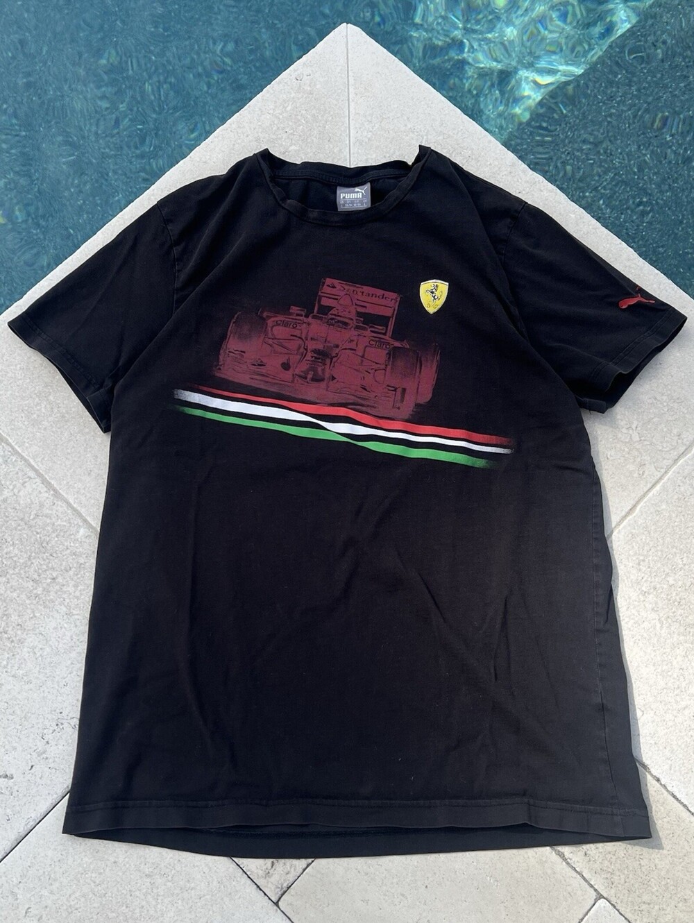 Ferrari Formula 1 RARE 2008 Puma Black Short Sleeve Shirt For Men Size M L